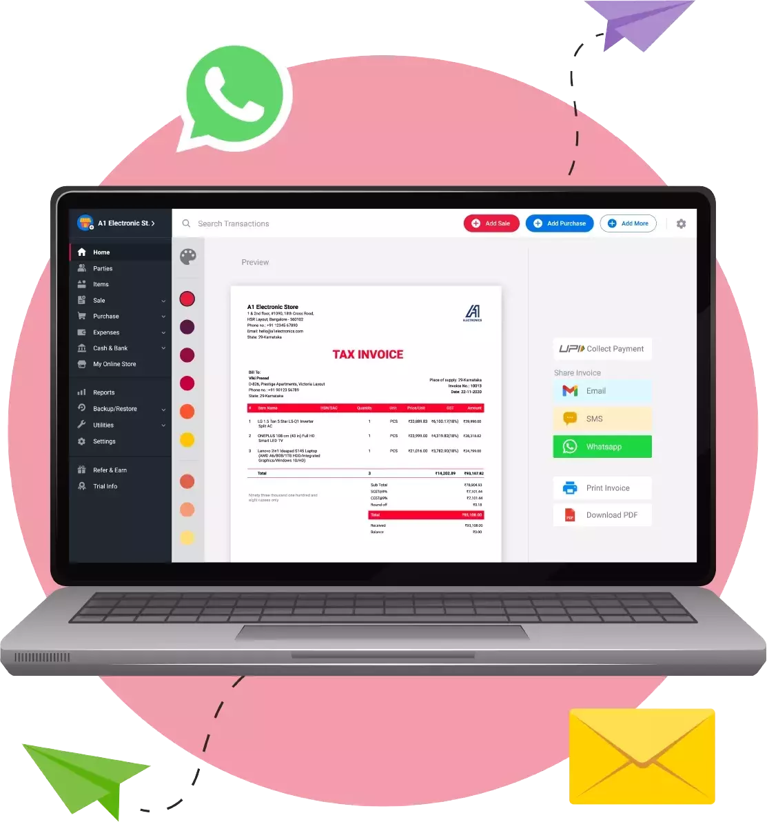 Vyapar Billing Software Interface